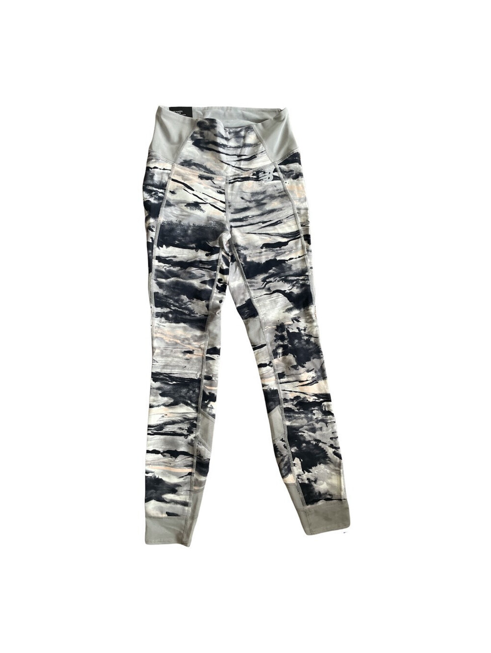 New Balance Womens Evolve 7/8 Leggings Black Camouflage High Rise Stretch XS New
